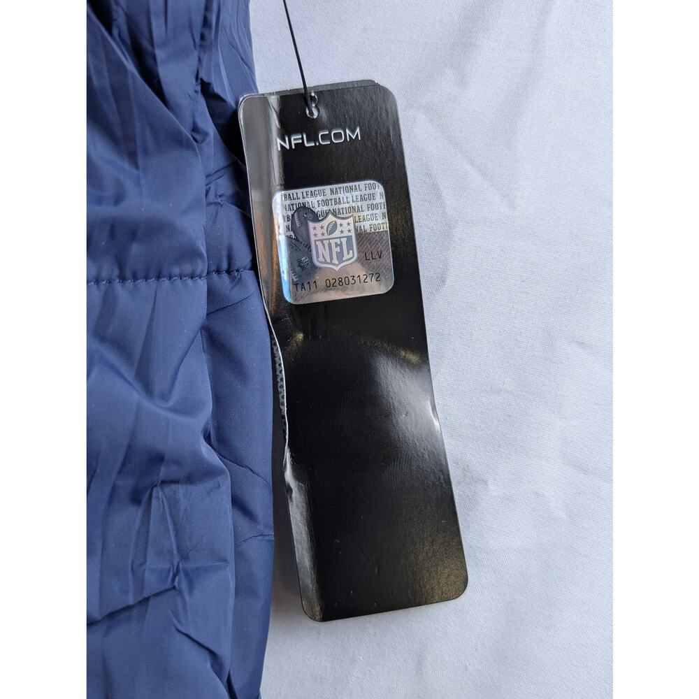 NFL‎ Tennessee Titans Womens S Blue White Faux Fur Reversible Vest Full Zip NWT - Picture 8 of 12